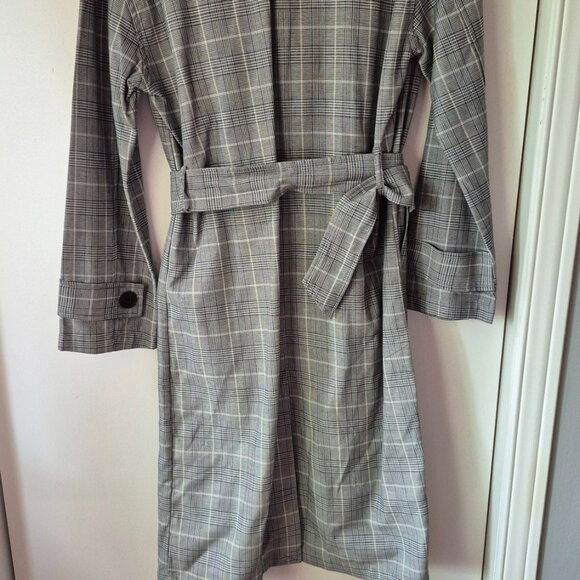 BNWT Dynamite Long Oversized Plaid Trench Coat Women XS - Picture 4 of 5